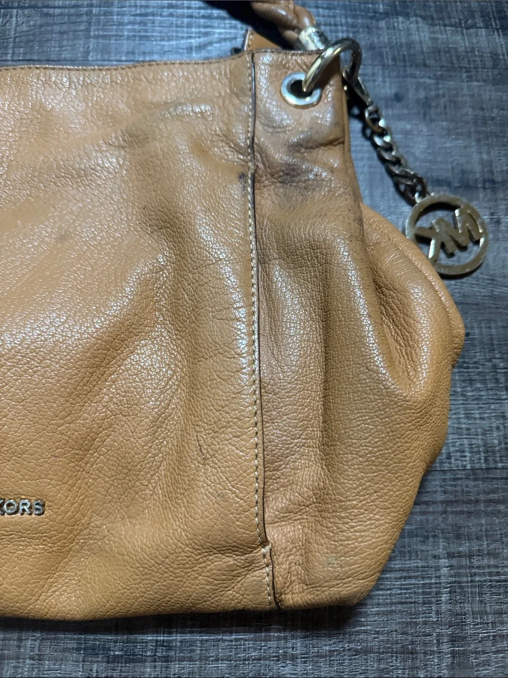 Michael Kors Braided strap Tan Leather Shoulder Bag